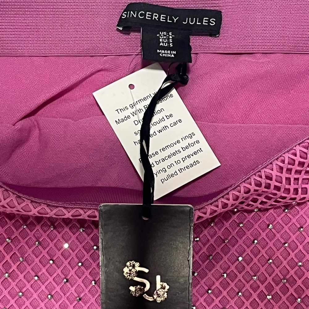 Sincerely Jules Pink Mesh Pencil Skirt - Picture 5 of 5